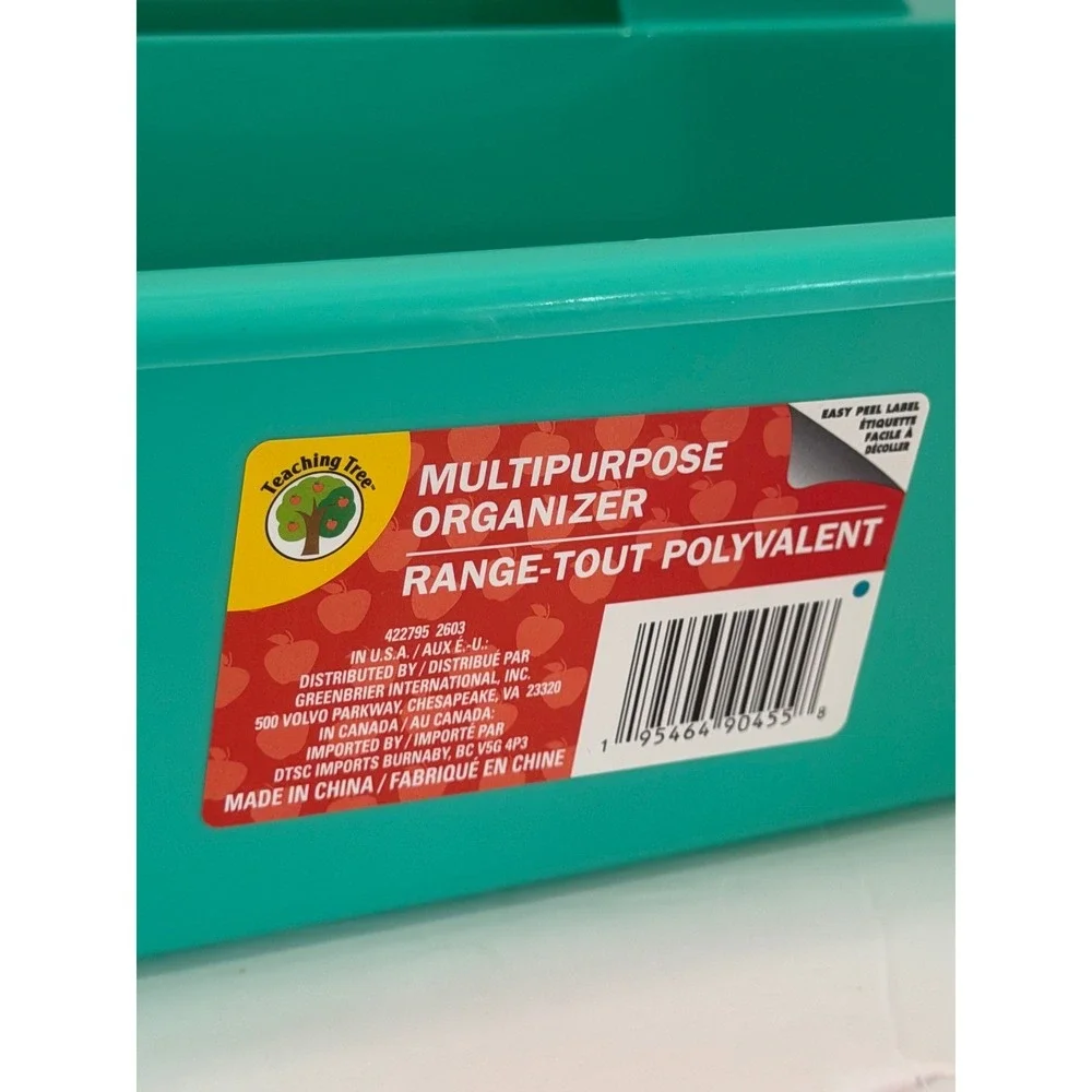 Teaching Tree Multipurpose Organizer Caddy Teal Green 4-Compartment Storage Bin